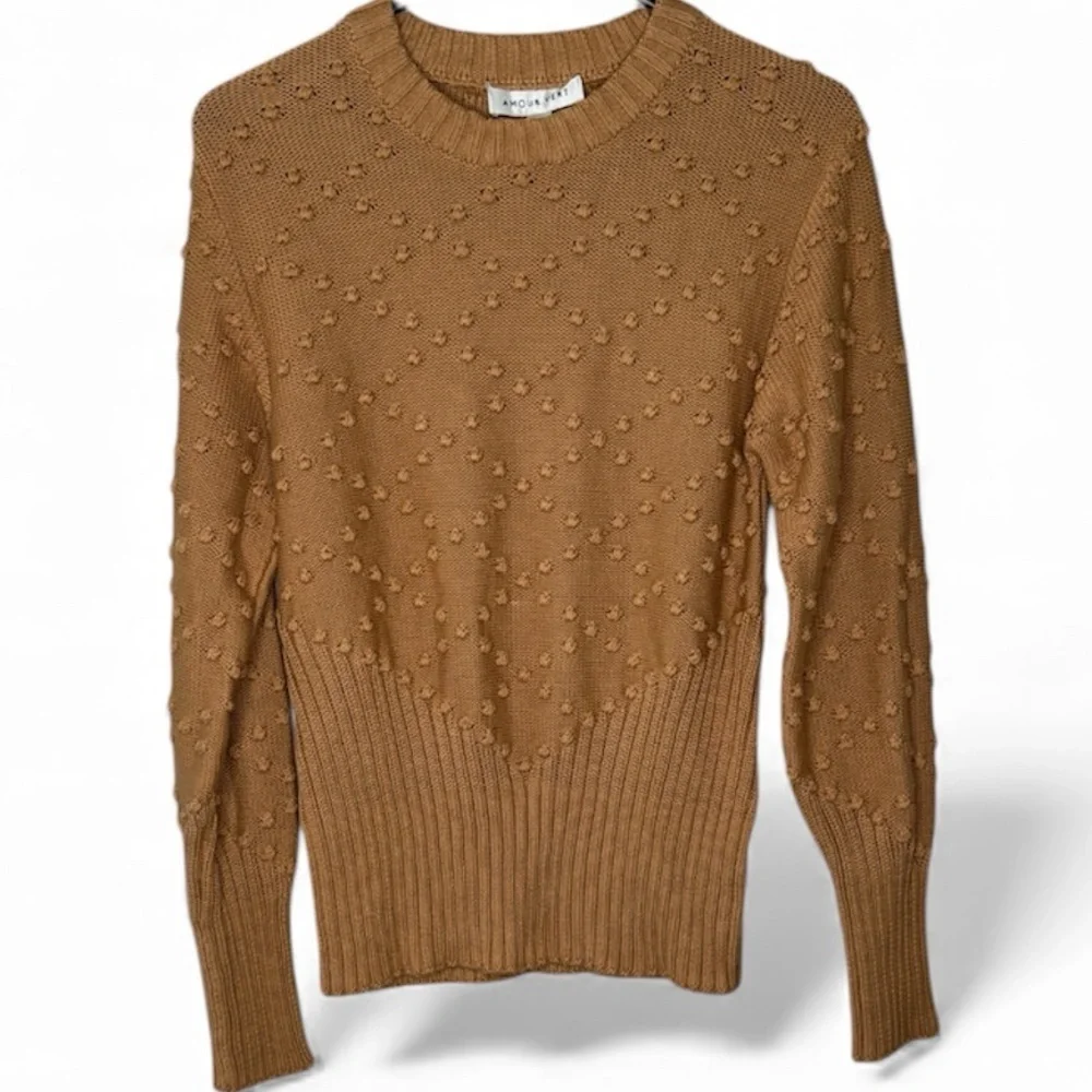 Amour Vert Cherie Pom Pom Organic Cotton Sweater Scandi Girl Cottage Minimalist - Picture 2 of 8
